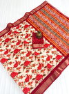 MG 401 Plain Linen Printed Daily Wear Sarees Wholesale Shop In Surat